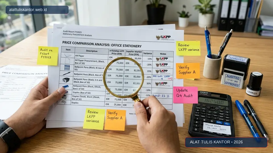 Analisis komparasi harga HPS belanja ATK dengan e-Katalog LKPP dan pasar distributor
