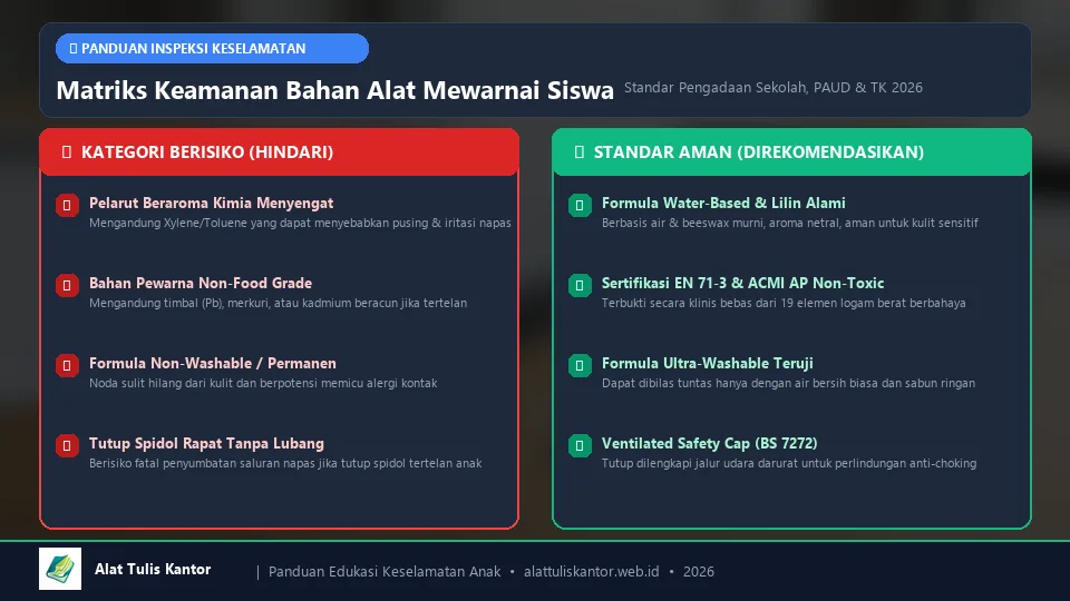 Uji keamanan cat air, spidol washable, dan krayon anak bersertifikasi non-toxic di sekolah