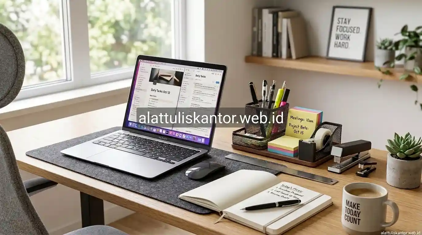 15 Perlengkapan Kantor Wajib Ada di Meja Kerja untuk Dukung Fokus